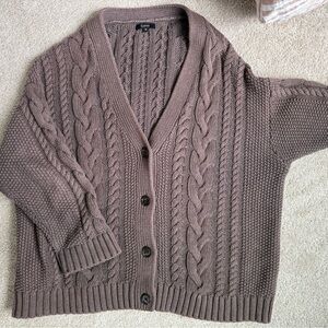 Cozy Cable Knit Sweater - Brown